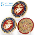 High quality blanks metal custom logo embossed 3D enamel souvenir american military usmc marine corps challenge coin